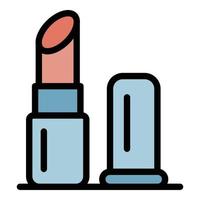 Lipstick icon color outline vector