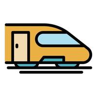 Metro train icon color outline vector