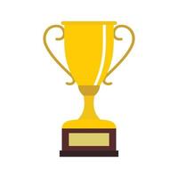 Winning gold cup icon, flat style vector