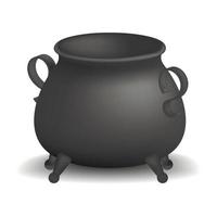 Cauldron mockup, realistic style vector