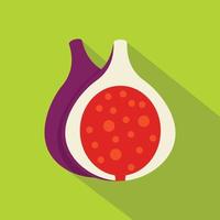 Half of fig fruit icon, flat style vector