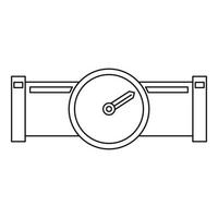 Pipe with water meter icon, outline style vector