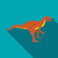 icono de dinosaurio ornitópodo, estilo plano vector