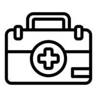 Bag medical help icon outline vector. Sport first aid kit vector