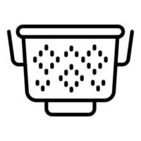 Cooking colander icon outline vector. Utensil sieve vector