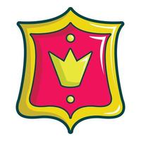 Princess emblem icon, cartoon style vector
