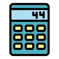 Calculator machine icon color outline vector