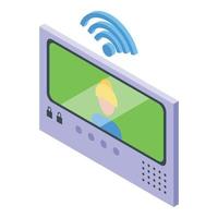 Control intercom icon isometric vector. Video door vector