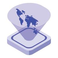 Global hologram icon isometric vector. Earth projection vector