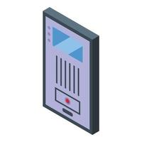 Entrance intercom icon isometric vector. Video door vector