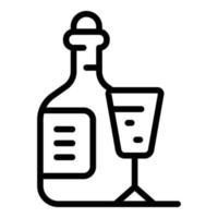 Wine bottle icon outline vector. Sommelier smell vector