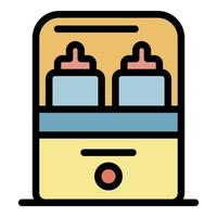 Sterillize bottle heater icon color outline vector