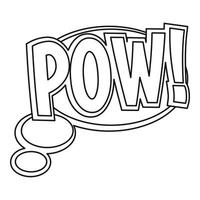 Pow, speech bubble icon, outline style vector