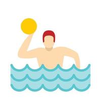 jugador de waterpolo en estilo plano de icono de piscina vector