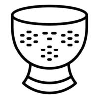 Colander utensil icon outline vector. Cooking strainer vector