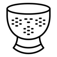 Colander utensil icon outline vector. Cooking strainer vector