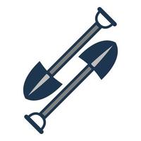 Shovel icon, cartoon style vector