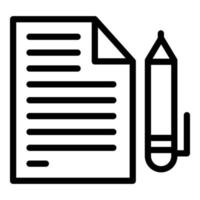 Contract paper icon outline vector. New register vector