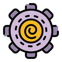 Wheel hypnosis icon color outline vector