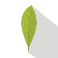 icono de hoja verde, estilo plano vector