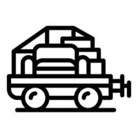 Airport baggage cart icon outline vector. House service vector