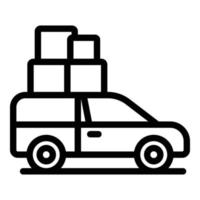 Moving house car icon outline vector. Move home vector
