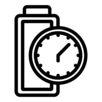 Time of charging icon outline vector. Phone power vector