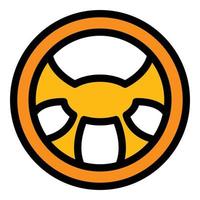 Driver steering wheel icon color outline vector