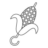 icono de maíz a la parrilla, estilo de contorno vector