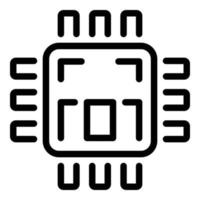 Processor overview icon outline vector. Data result vector