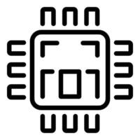 Processor overview icon outline vector. Data result vector