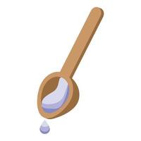 Spoon milk icon isometric vector. Cow product vector