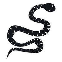 Black snake wriggling icon, simple style vector