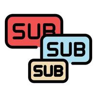 Subscribe button icon color outline vector