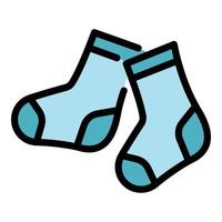 Pair of socks icon color outline vector