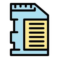 Modern data storage icon color outline vector