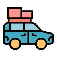 Car roof case icon color outline vector