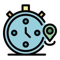 Timer stopwatch icon color outline vector