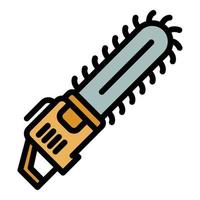 Garden chainsaw icon color outline vector