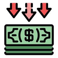 Cash money atm icon color outline vector