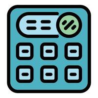 Money calculator icon color outline vector