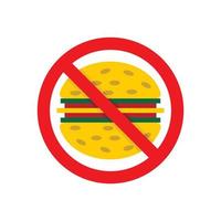 No fast food icon, flat style vector