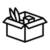 Mover box icon outline vector. House relocation vector