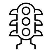Traffic lights icon outline vector. Train railway vector