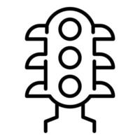 Traffic lights icon outline vector. Train railway vector