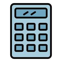 Calculator icon color outline vector