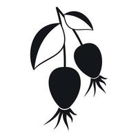 Dogrose berries branch icon, simple style vector