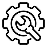 Technical overview gear icon outline vector. Business data vector