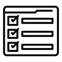 Benchmark to do list icon outline vector. Compare business vector