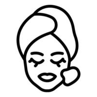 Woman facial massage icon outline vector. Face skin vector